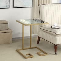 Manning Gold Glass Top Game Table