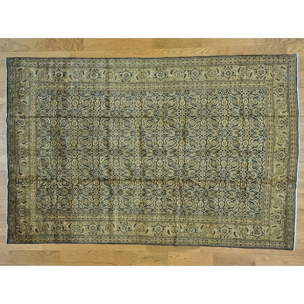 Hand Knotted Blue Antique with Wool Oriental Rug - 7' x 10'6