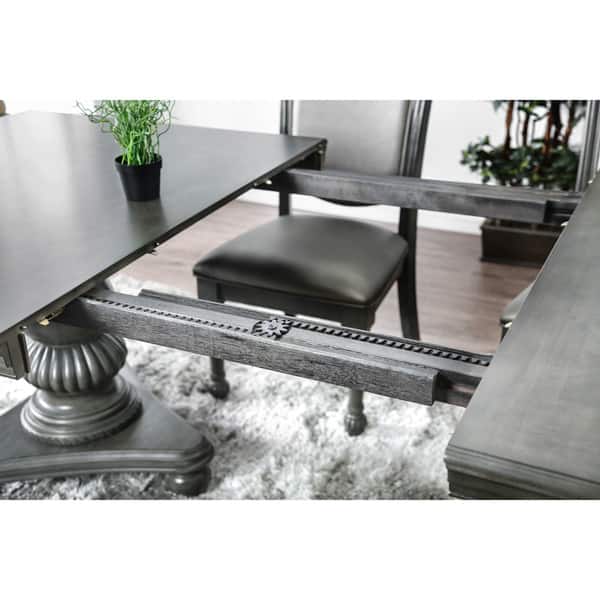 Furniture of America Tima Grey 103inch Wood Expandable Dining Table