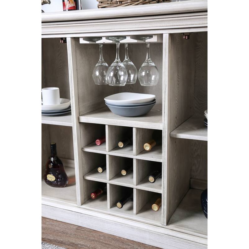 Furniture of America Hish Rustic White 57-inch Wood 5-shelf Buffet Server