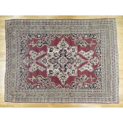 Hand Knotted Pink Antique with Wool Oriental Rug