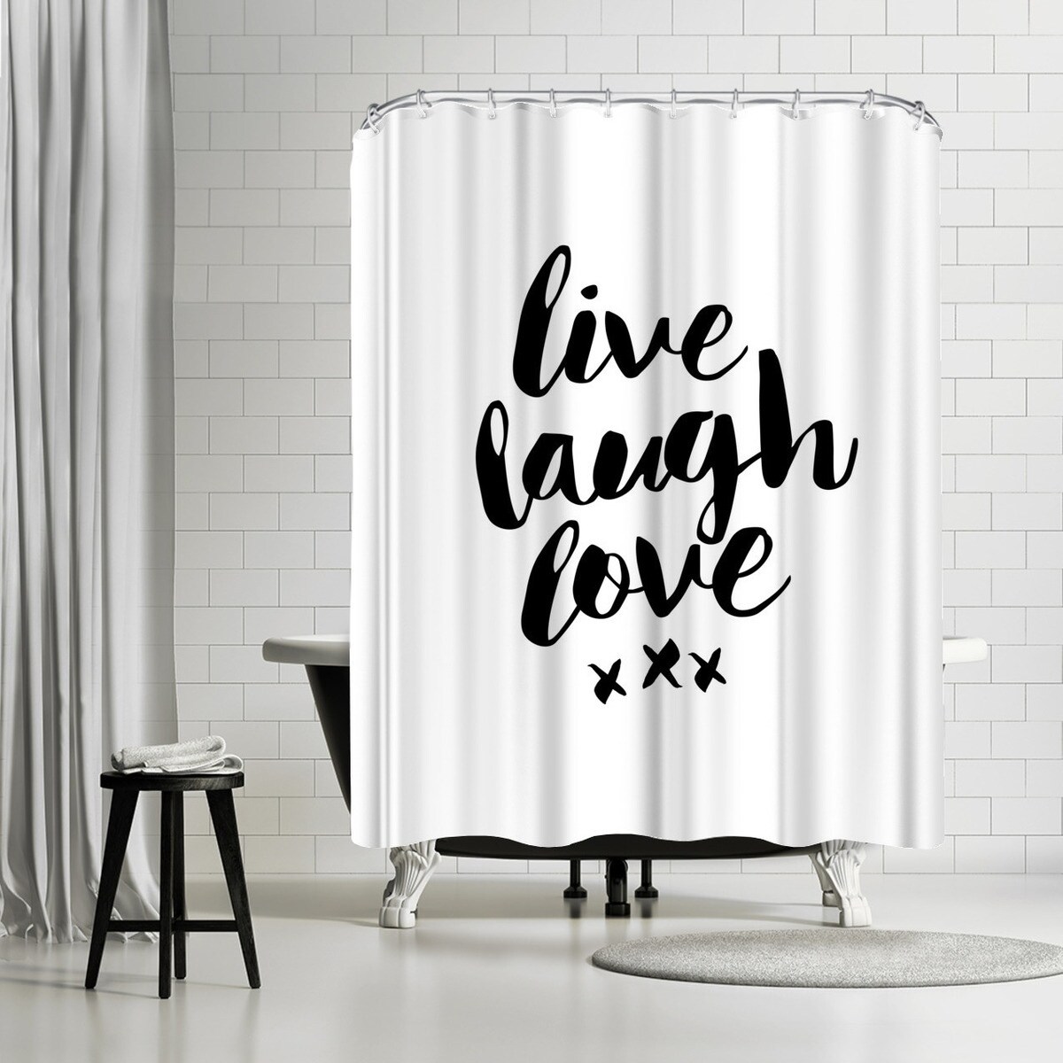 Shop Americanflat Live Laugh Love Shower Curtain Free Shipping