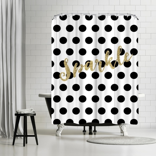 Shop Americanflat Sparkle Gold Glitter Dots Shower Curtain