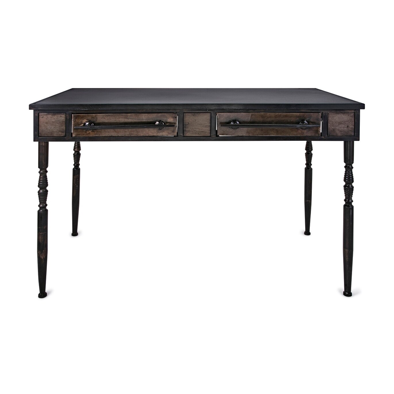 Shop Oscar Distressed Black And Bronze Metal Desk On Sale