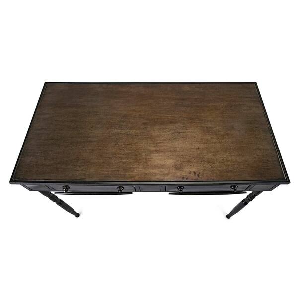 Shop Oscar Distressed Black And Bronze Metal Desk On Sale