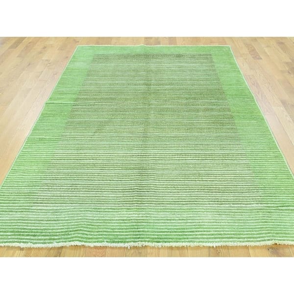Shop Black Friday Deals On Hand Knotted Green Overdyed Vintage With Wool Oriental Rug 5 X 8 On Sale Overstock 21502697