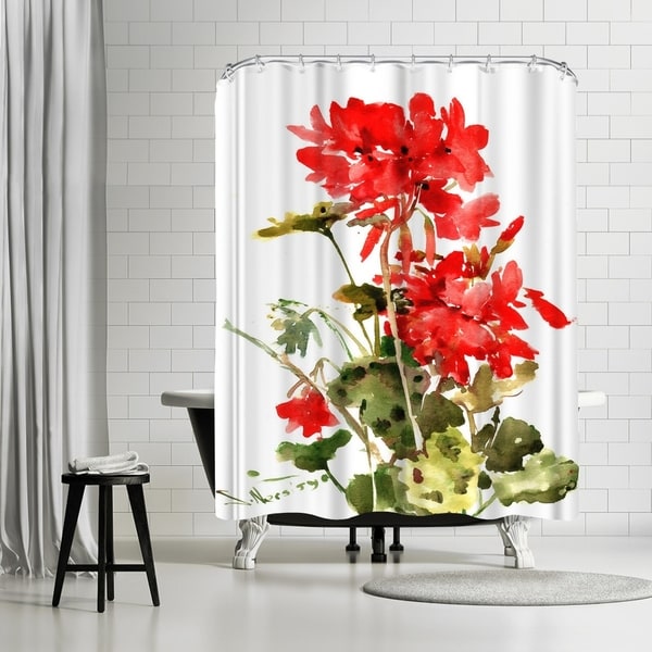 Shop Americanflat 'Geranium 2' Shower Curtain - Overstock - 21503037