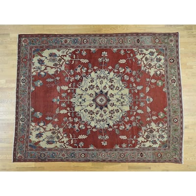 Hand Knotted Red Antique with Wool Oriental Rug