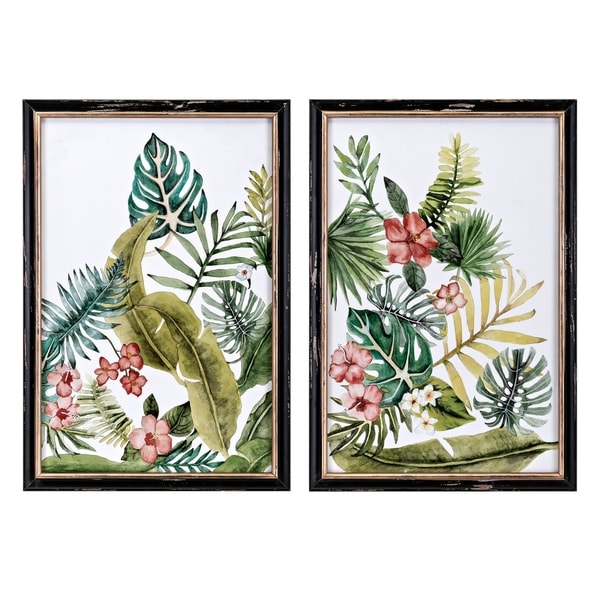 Macaw Multi-Color Framed Artworks (Set of 2) - Black/Green