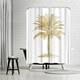 Americanflat 'Palm Tree Gold On White' - Shower Curtain
