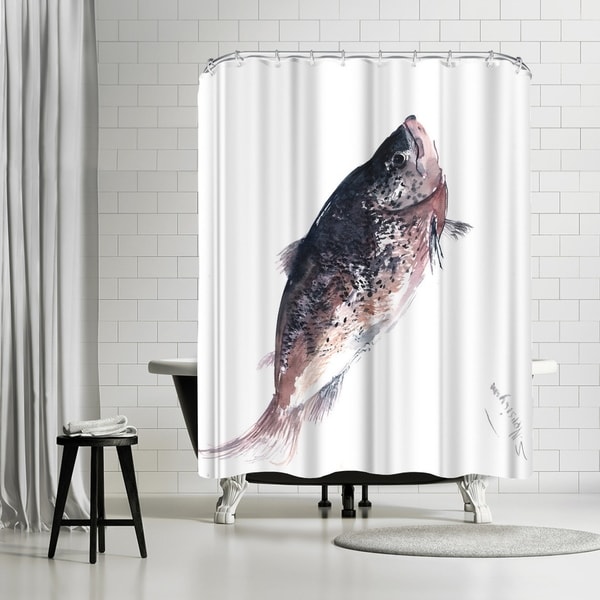 salmon shower curtain