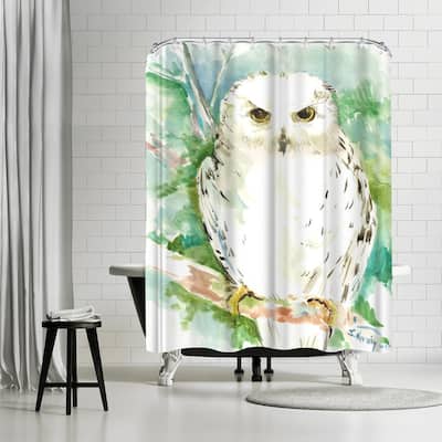 Americanflat 'White Owl' - Shower Curtain