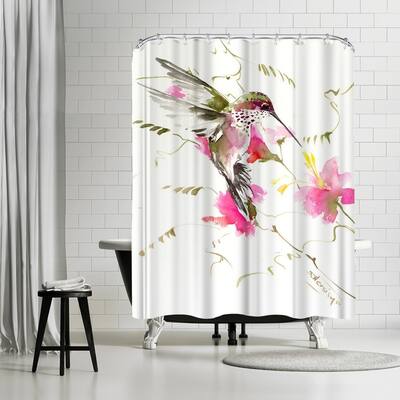 Americanflat 'Hummingbird Flyiong 3' - Shower Curtain
