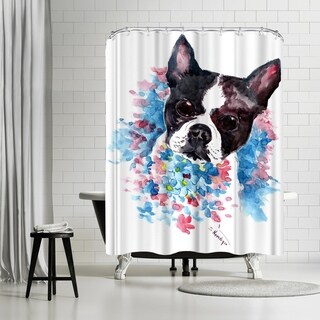 Shop Americanflat Boston Terrier Shower Curtain Free Shipping