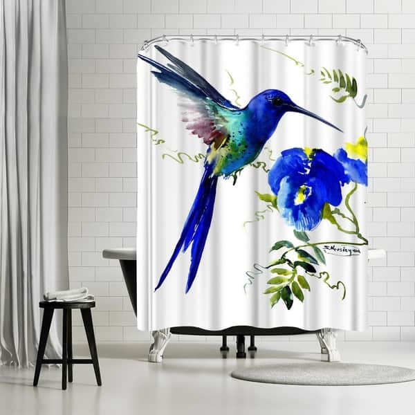 slide 1 of 1, Americanflat 'Hummingbird 2' - Shower Curtain