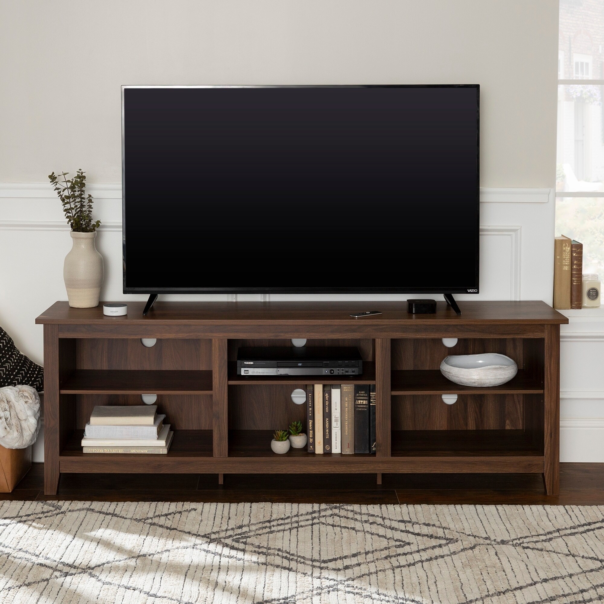 70-inch TV Stand Console with Adjustable Shelving | eBay