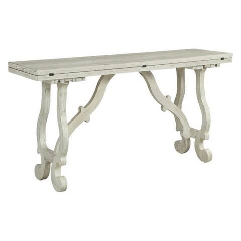 Somette Orchard Park Fold Out Console, Orchard White Rub - 64"L x 36"W x 32.5"H