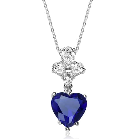 Collette Z Sterling Silver Heart Shaped Zirconia Necklace