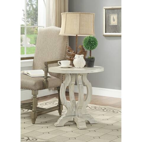 Somette Orchard White Rub Orchard Park Accent Table - 27"L x 27"W x 7.5"H