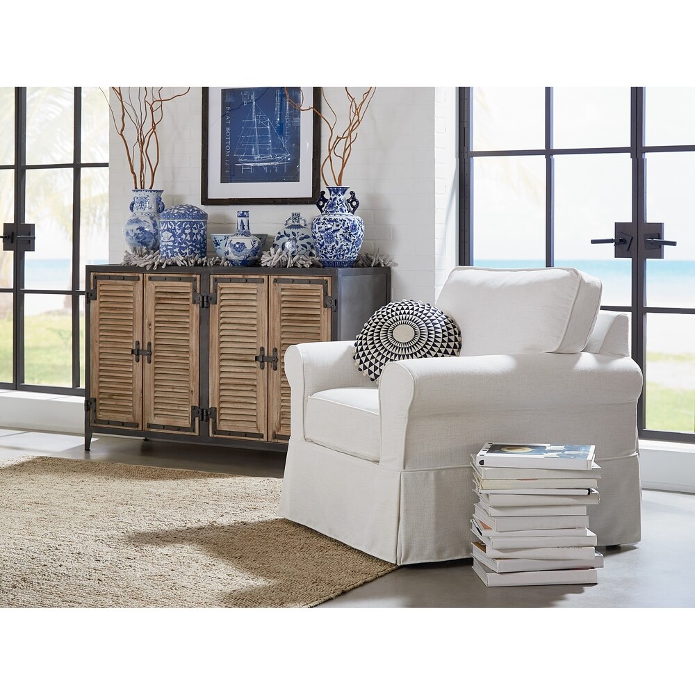 Porch and Den  Zuni Arm Chair with Removable Slip Cover (Ivory)