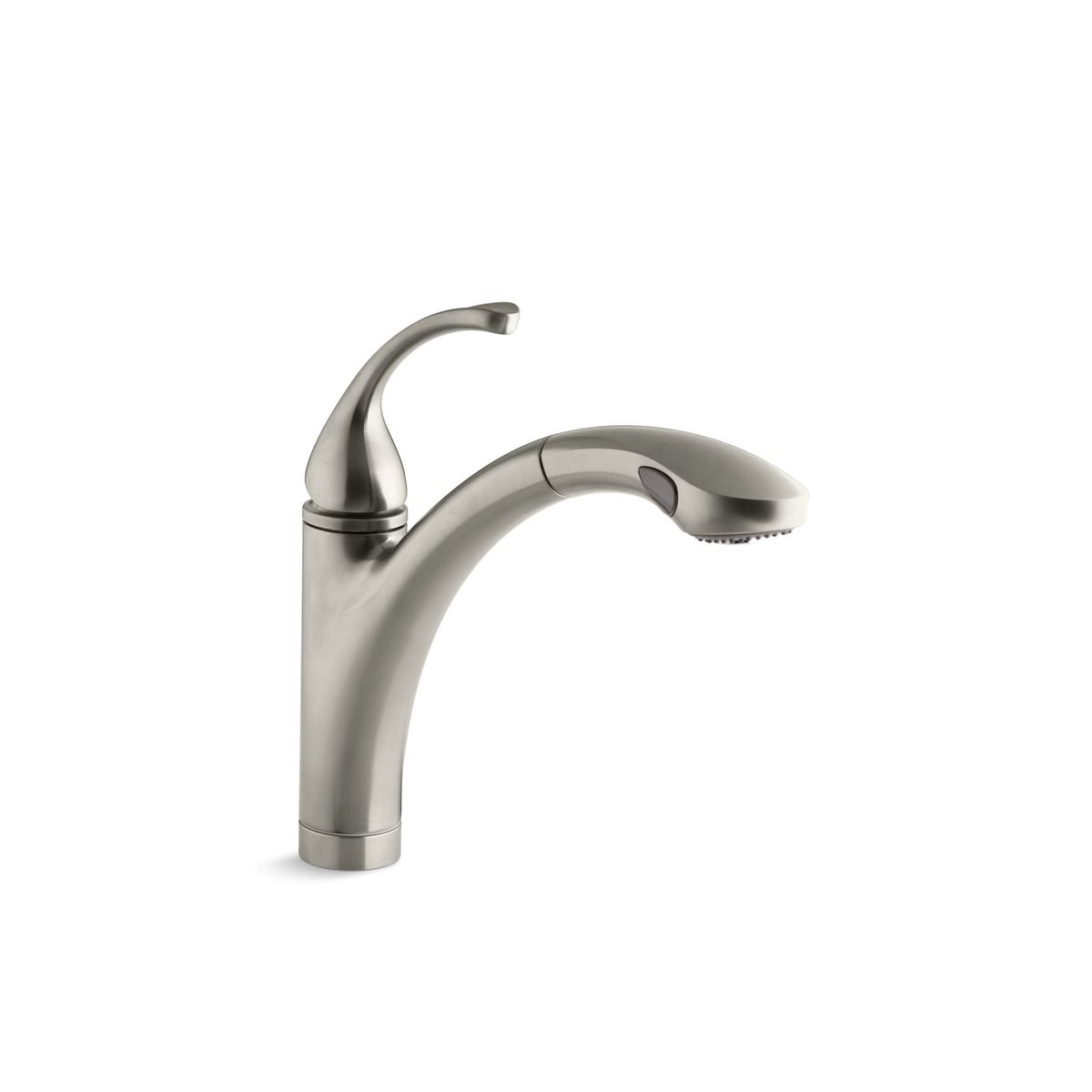 Kohler Forte Single Hole Or 3 Hole Kitchen Sink Faucet With 10 1 8 Pull Out Spray Spout