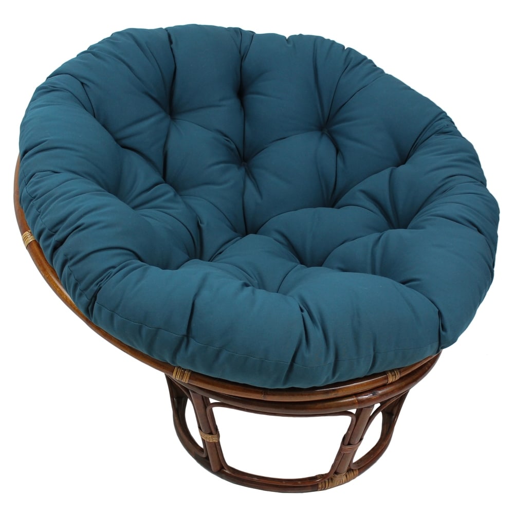 Bali 42-inch Rattan Papasan Chair with Twill Cushion