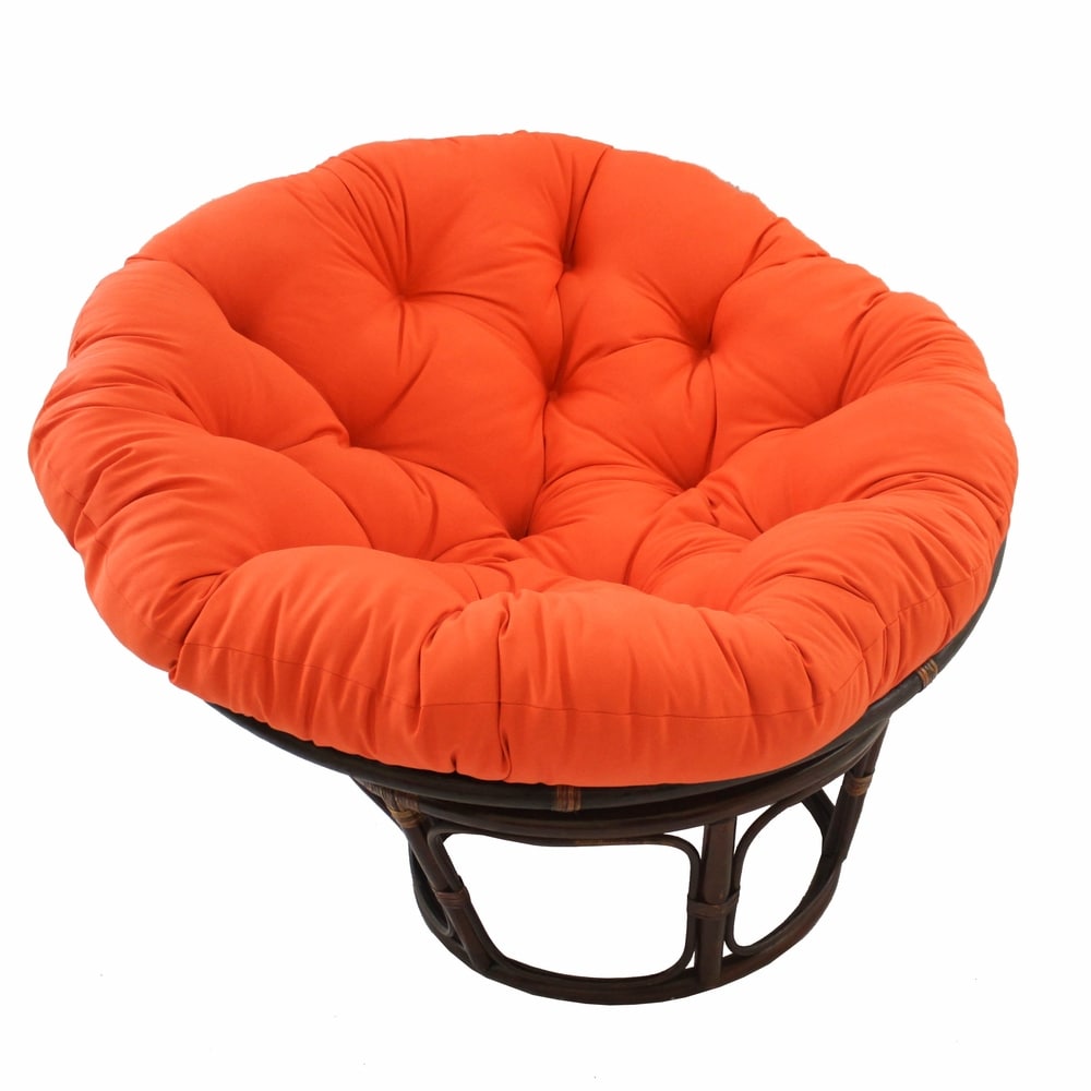 Bali 42-inch Rattan Papasan Chair with Twill Cushion