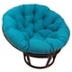 preview thumbnail 18 of 25, Bali 42-inch Rattan Papasan Chair with Twill Cushion Aqua Blue