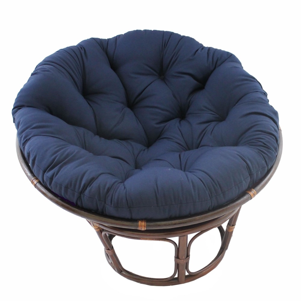 Bali 42-inch Rattan Papasan Chair with Twill Cushion