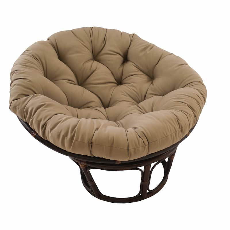 Bali 42-inch Rattan Papasan Chair with Twill Cushion - toffee