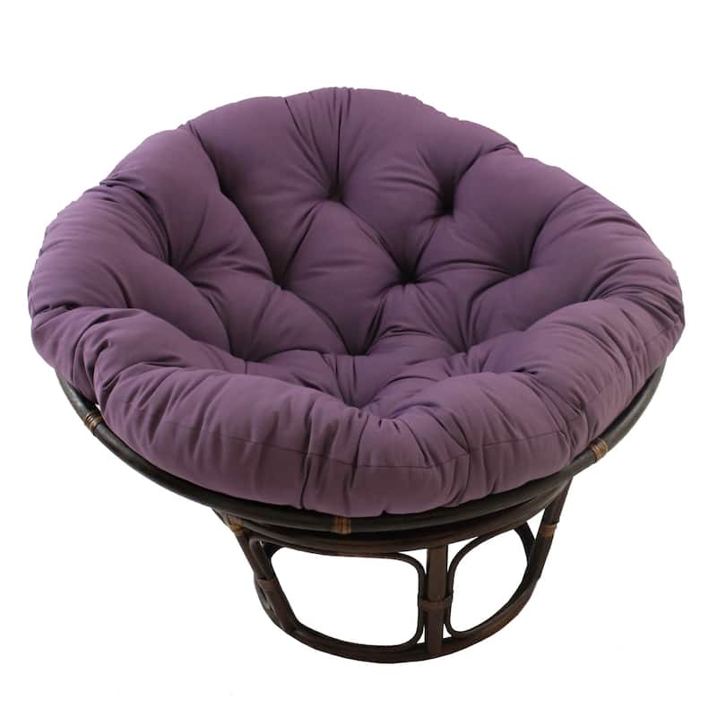 Bali 42-inch Rattan Papasan Chair with Twill Cushion - Grape