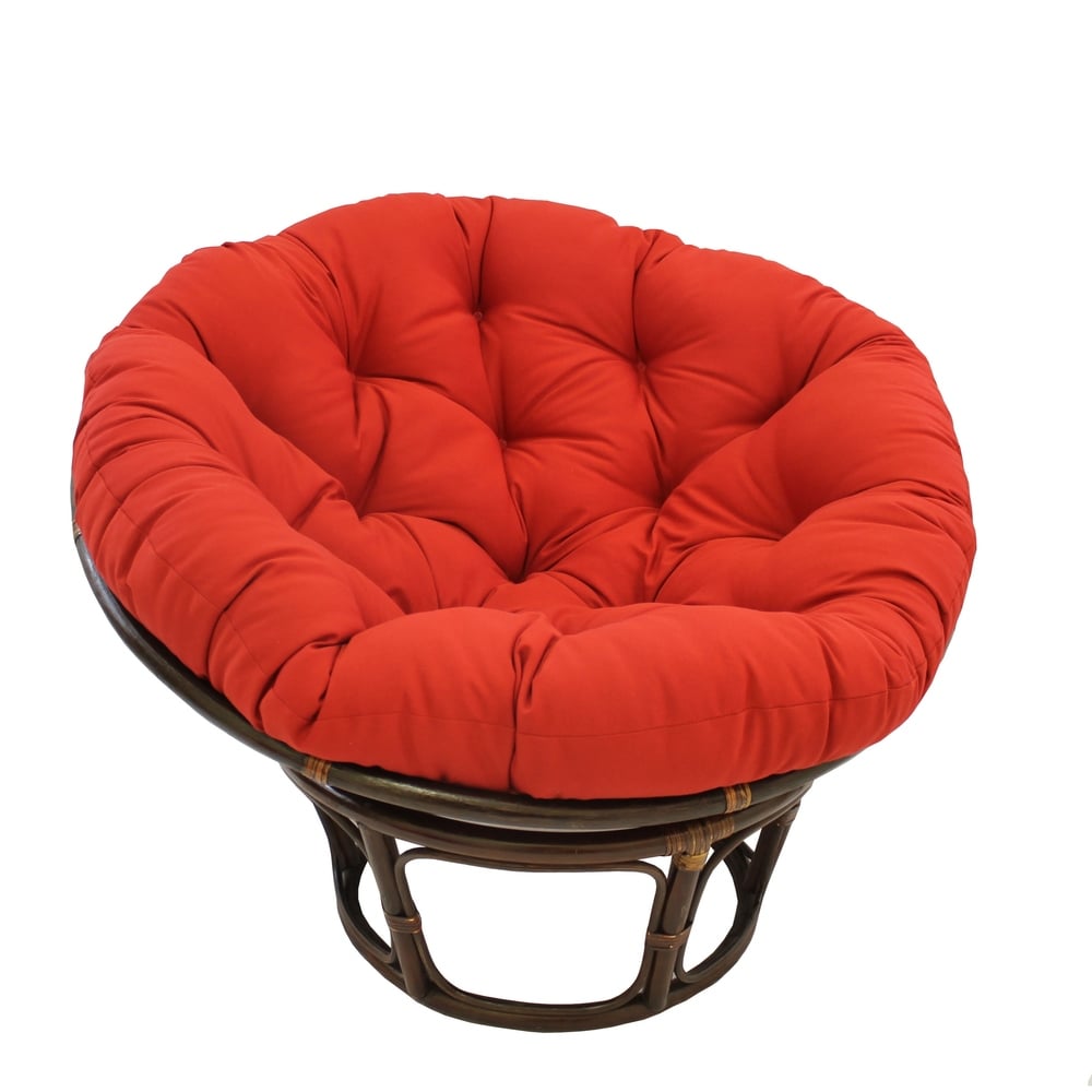 Bali 42-inch Rattan Papasan Chair with Twill Cushion