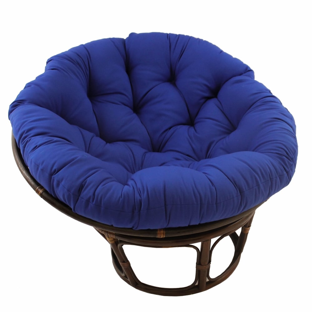 Bali 42-inch Rattan Papasan Chair with Twill Cushion