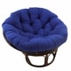 preview thumbnail 6 of 25, Bali 42-inch Rattan Papasan Chair with Twill Cushion Royal Blue