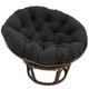preview thumbnail 23 of 25, Bali 42-inch Rattan Papasan Chair with Twill Cushion Black