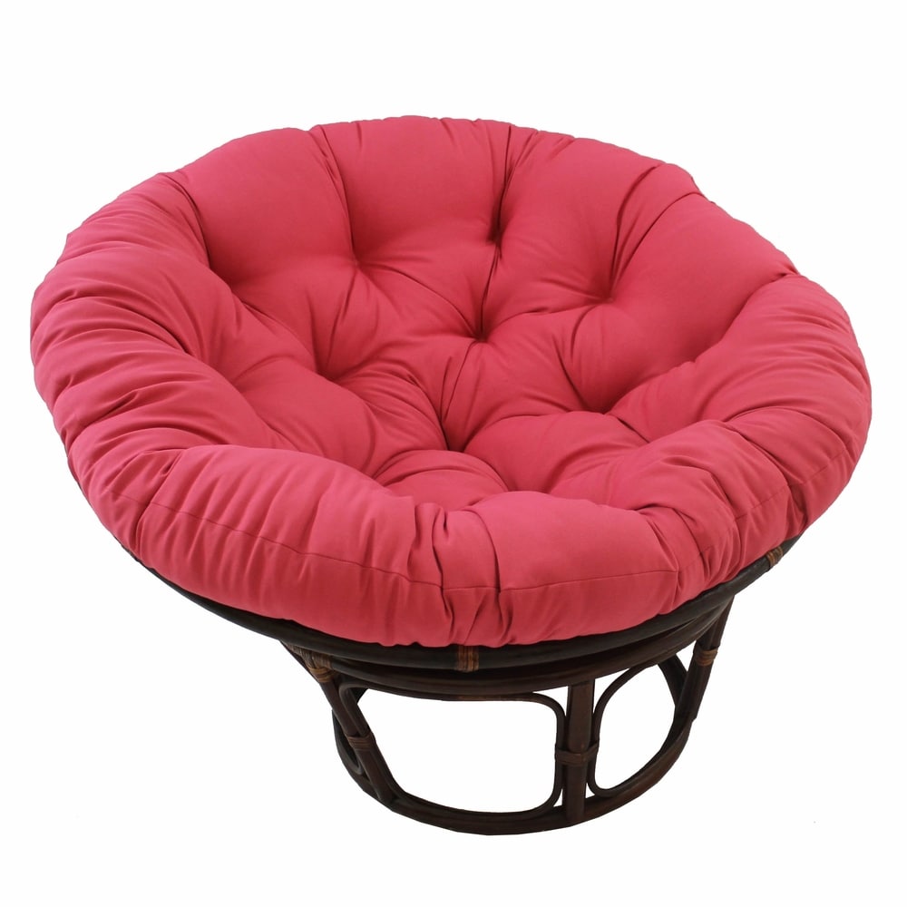 Bali 42-inch Rattan Papasan Chair with Twill Cushion