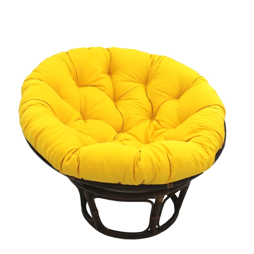 Bali 42-inch Rattan Papasan Chair with Twill Cushion