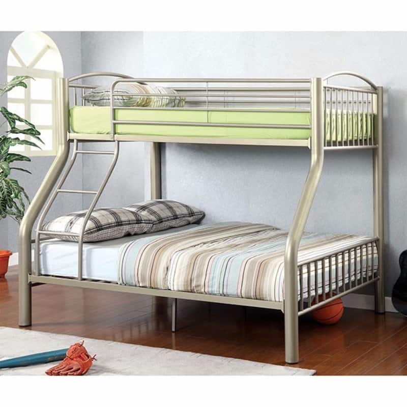 Metal Twin/Full Bunk Bed, Gold