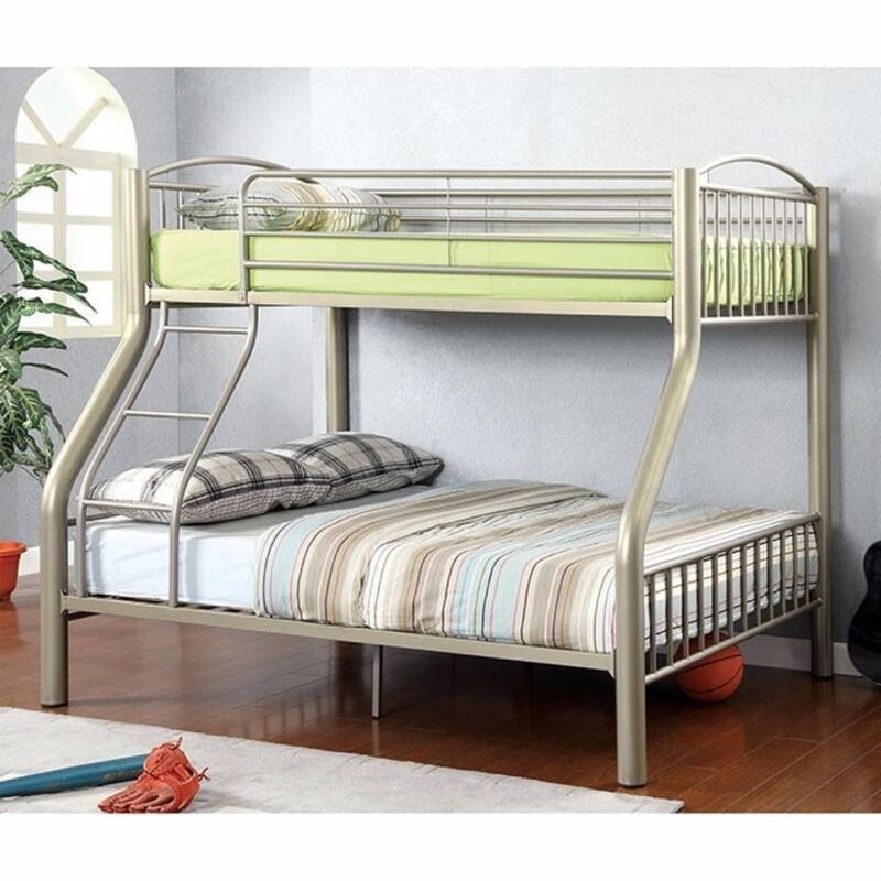 Metal Twin/Full Bunk Bed, Gold