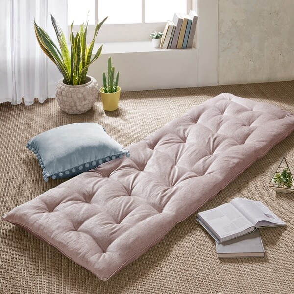 Intelligent Designs Arwen Poly Chenille Lounge Floor Pillow Cushion 2-Color Options