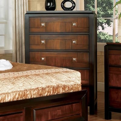 Wooden Chest With Square Chrome Knobs, Brown