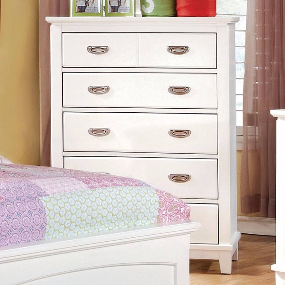 6- Drawer Wooden Chest, White