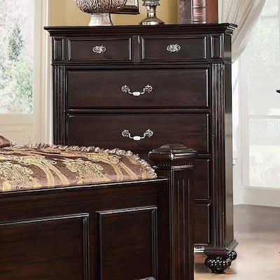 Well- Designed Transitional Style Chest, Dark Walnut Brown