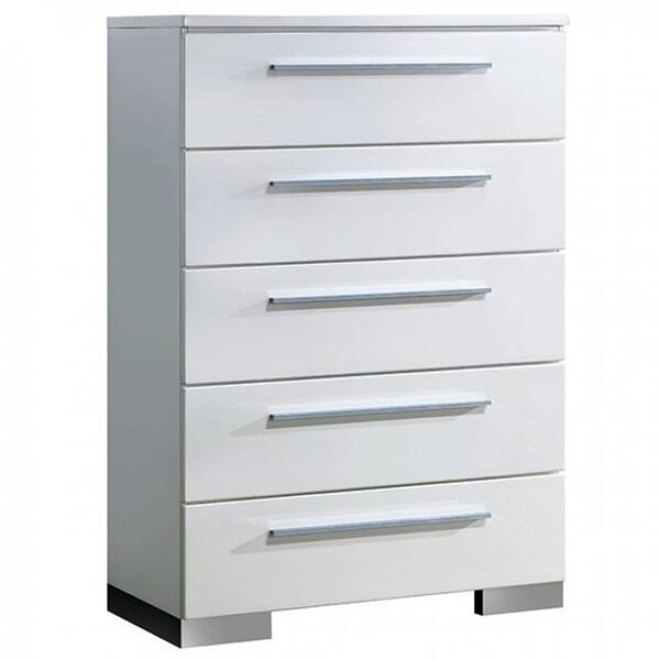 Shop Contemporary Style Wooden Chest With Chrome Handles White
