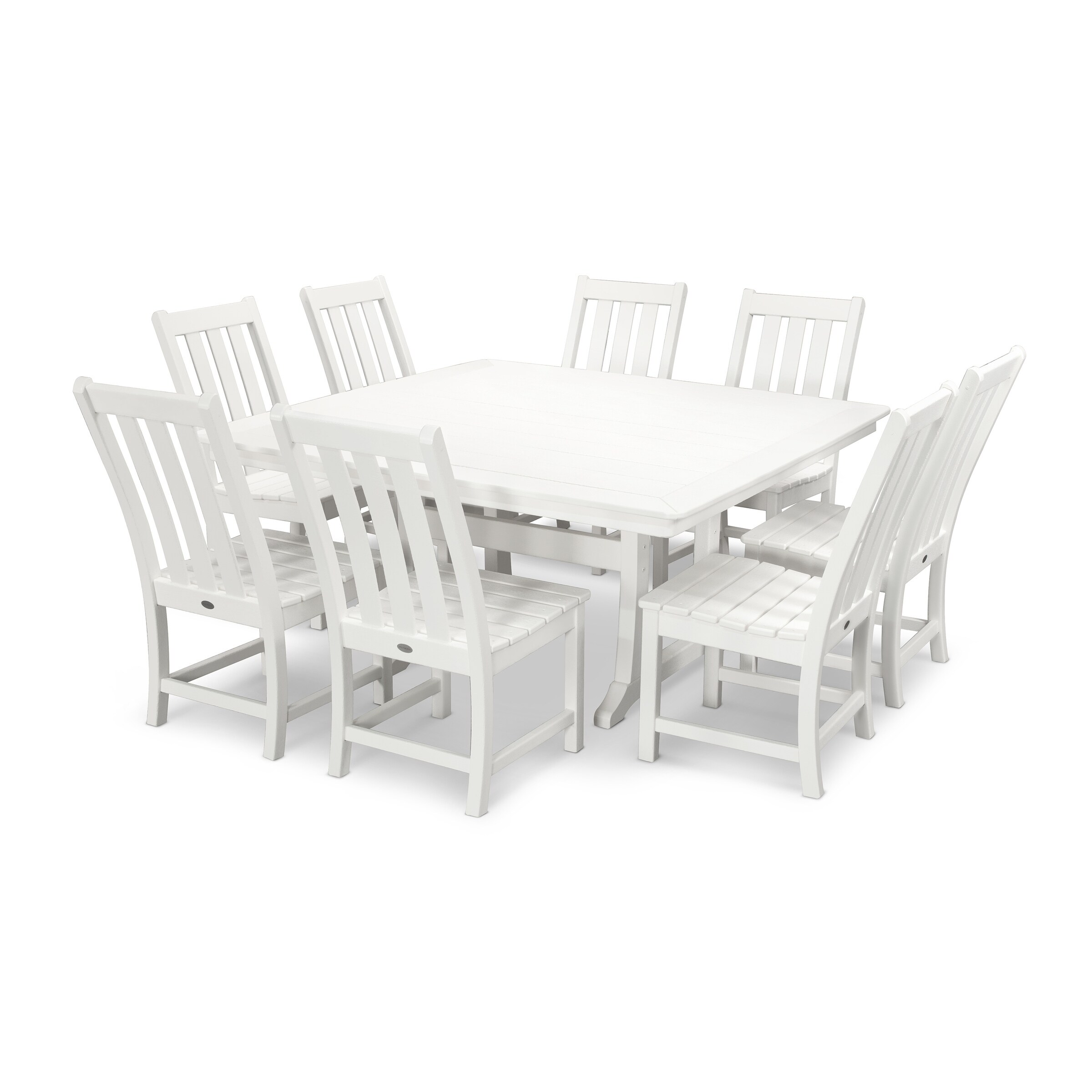 white wood patio dining set