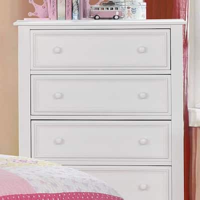 Wooden 5 Drawers Chest, White