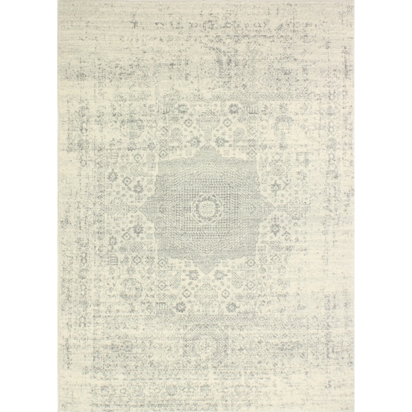Fanny Ivory/Silver Transitional Area Rug - 5' x 7'6"