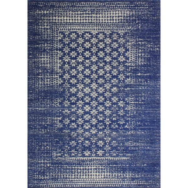 Audrey Dark Blue Transitional Area Rug - 8'6" x 11'6"