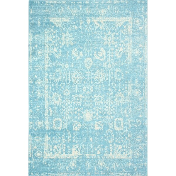 Augusta Aqua Transitional Area Rug - 7'6" x 9'6"