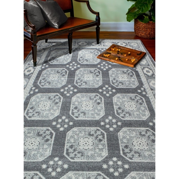Nancy Grey Transitional Area Rug - 3'6" x 5'6"